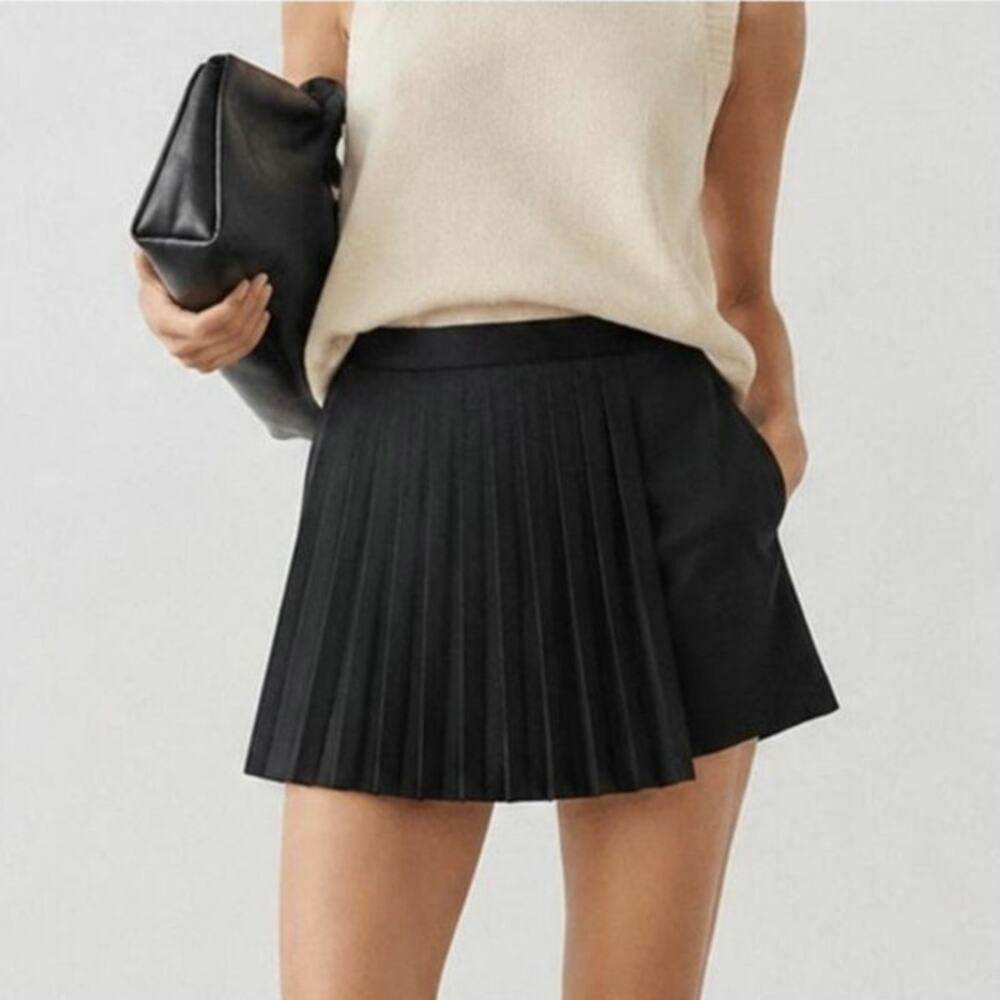 Maje Black Pleated Lupil Skort Size: 34